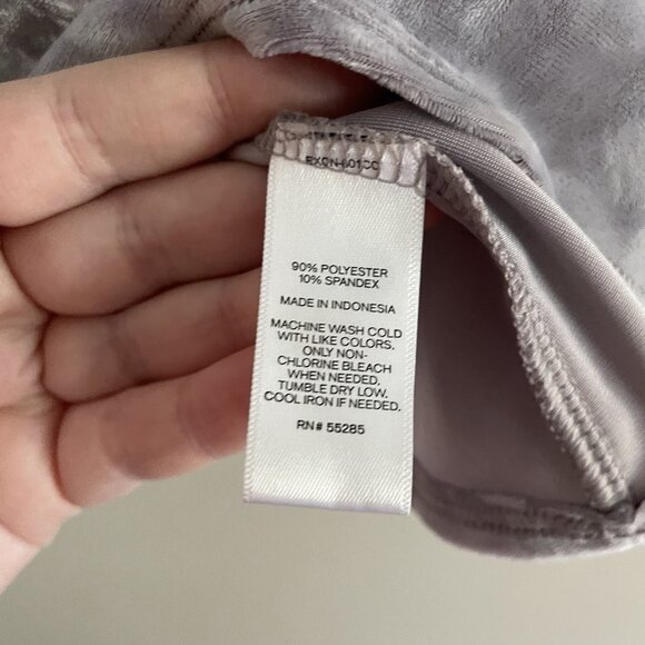 Express One Eleven Women M Gray Crushed Velvet Layered V-Neck Cami Tank Top - Picture 8 of 10